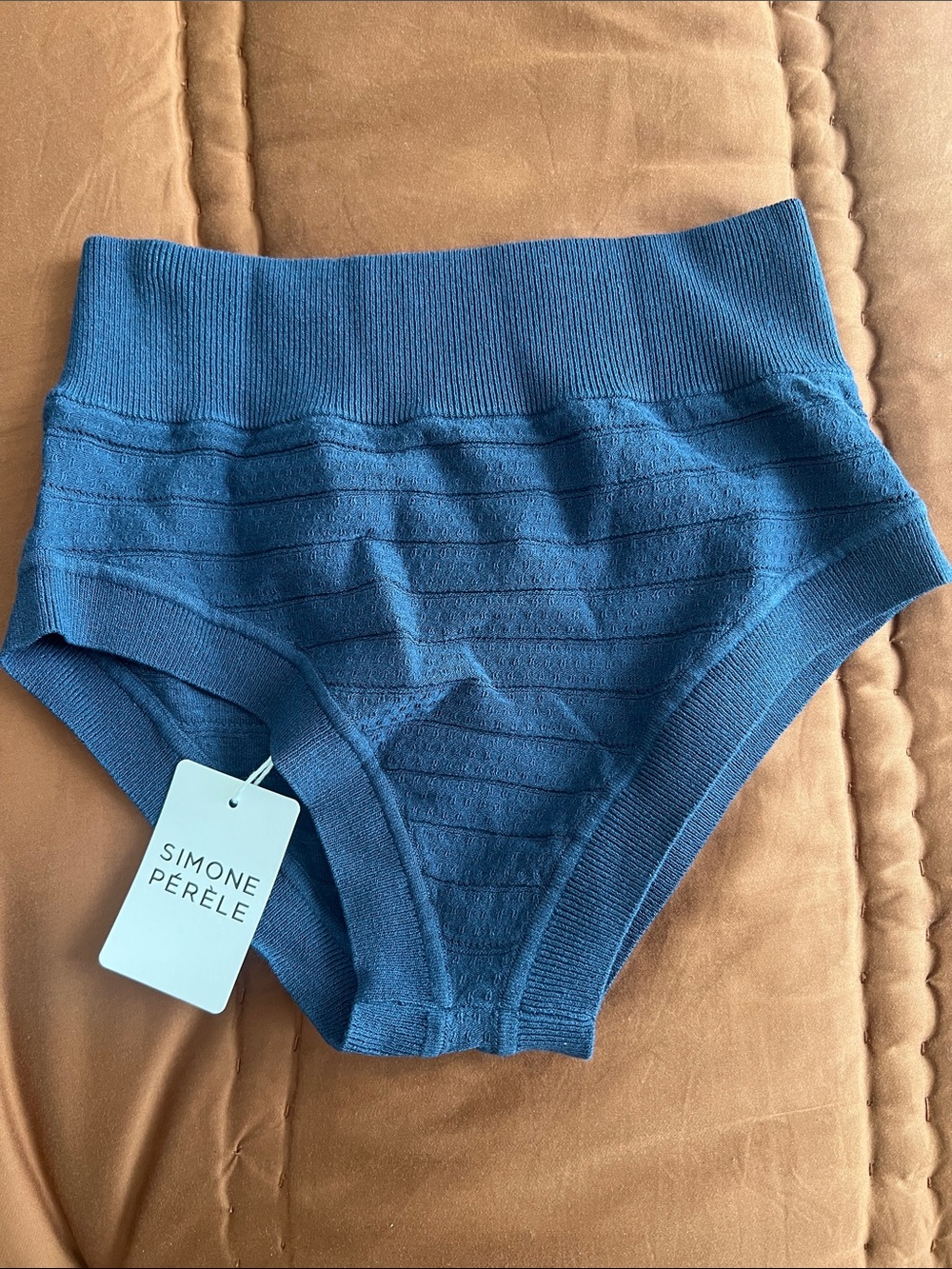 Simone Perele High-Waist Knit Briefs in Blue